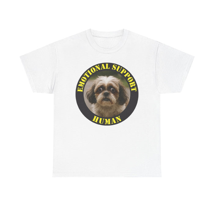 Emotional Support Human T-Shirt — Cute Shih Tzu Pet Rescue Tee