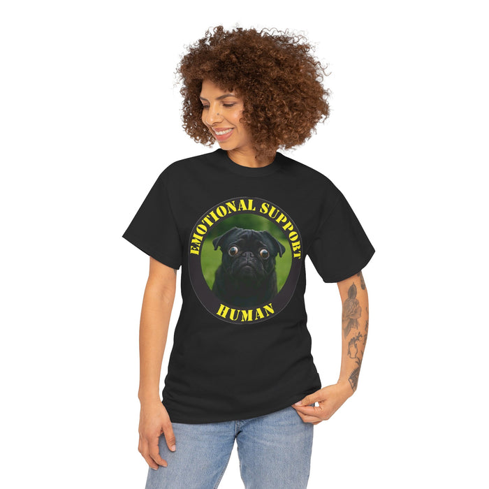 Emotional Support Human T-Shirt — Cute Pug Pet Lover Tee
