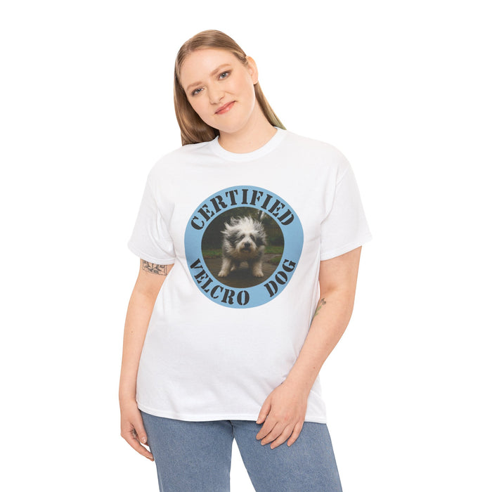 Certified Velcro Dog T-Shirt — Funny Pet Lover Tee with Puppy Photo