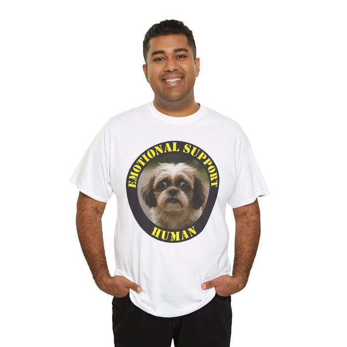 Emotional Support Human T-Shirt — Cute Shih Tzu Pet Rescue Tee