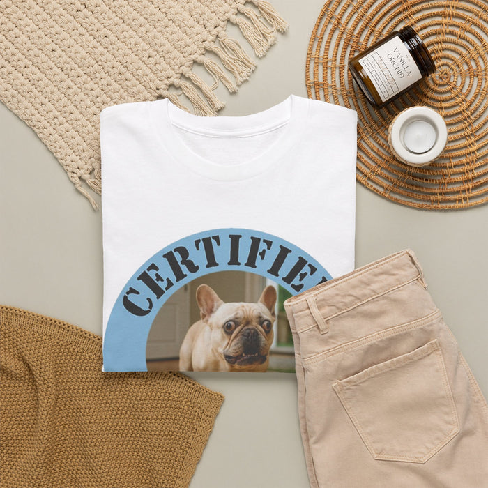 Certified Velcro Dog T‑Shirt — Funny French Bulldog Design