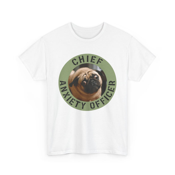 Chief Anxiety Officer T-Shirt — Funny Pug Dog Graphic Tee