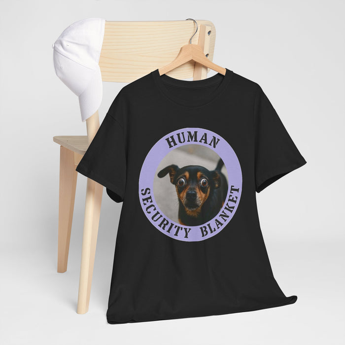 T-Shirt — "Human Security Blanket" Dog Face Graphic Tee