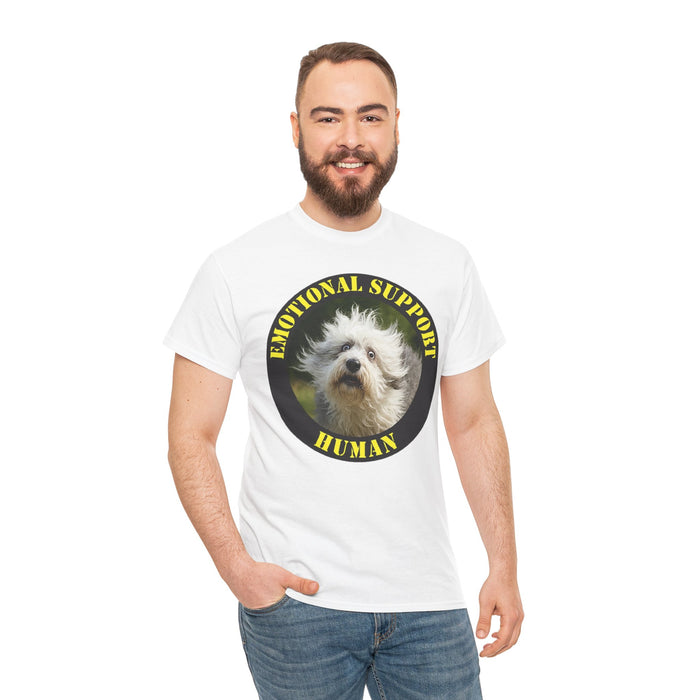 Emotional Support Human T‑Shirt — Cute Rescue Dog Pet Lover Tee