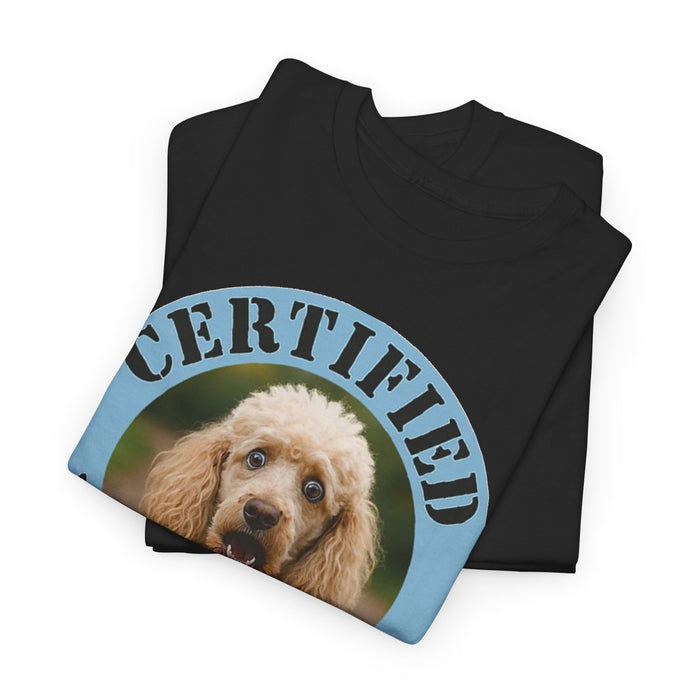 Poodle Certified Velcro Dog T‑Shirt — Funny Dog Lover Tee