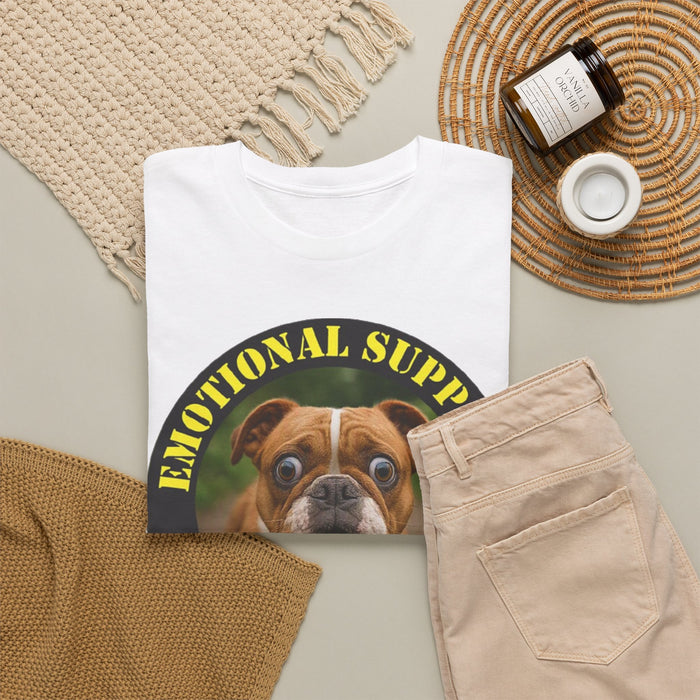 Emotional Support Human T‑Shirt – Funny Bulldog Pet Lover Tee