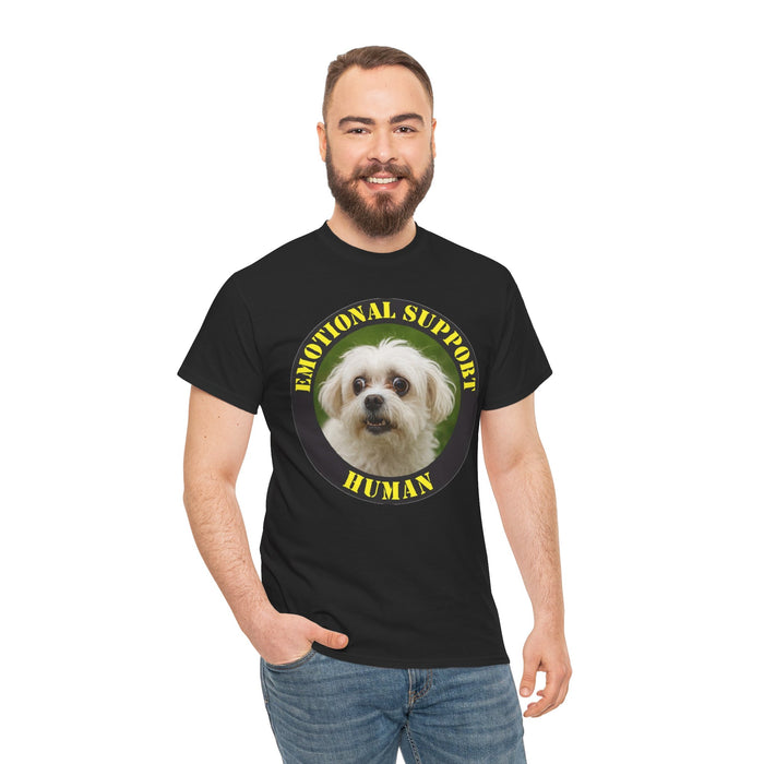 Emotional Support Human T‑Shirt — Cute Dog Photo Tee for Pet Lovers