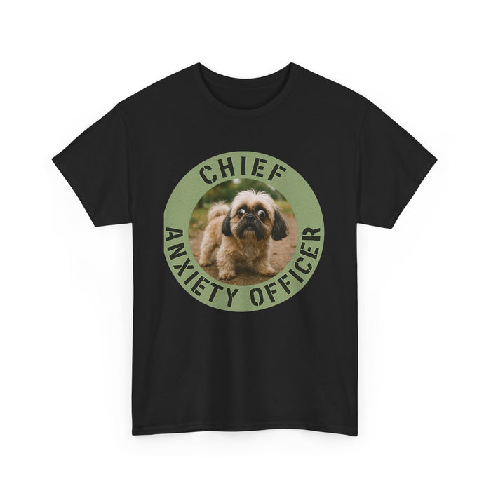 Chief Anxiety Officer Dog T-Shirt — Funny Cute Pekingese Graphic Tee