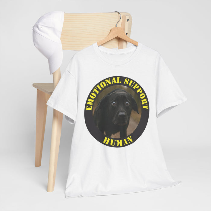Emotional Support Human T-Shirt — Cute Black Lab Pet Lover Tee