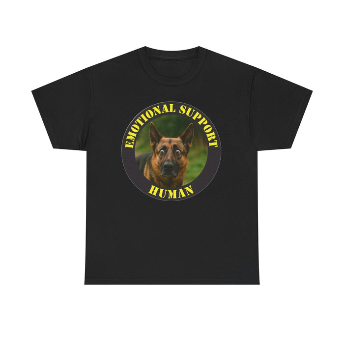 Emotional Support Human T‑Shirt — Dog Photo Badge Tee