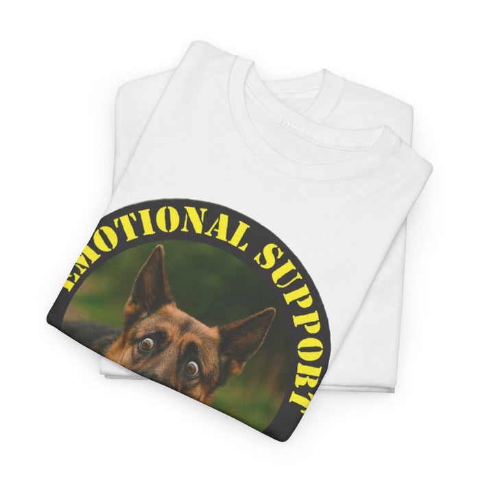 Emotional Support Human T‑Shirt — Dog Photo Badge Tee