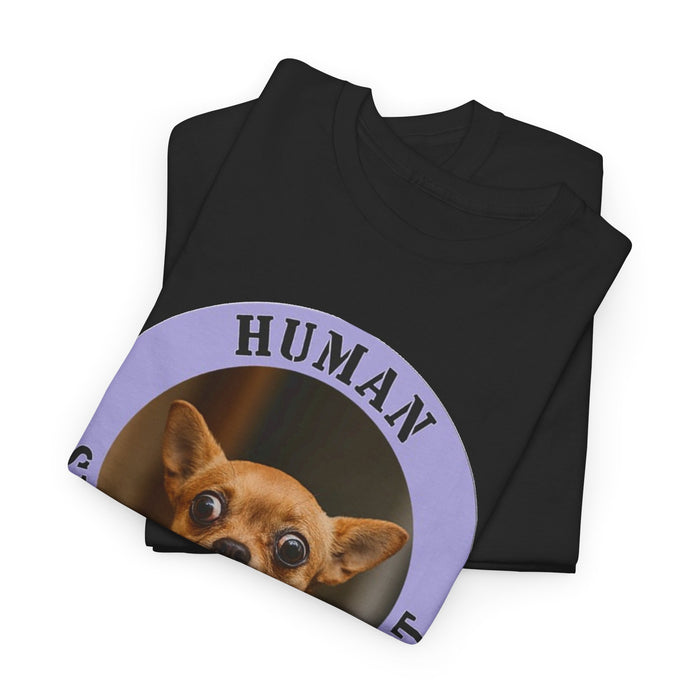 Human Security Blanket Tee — Cute Chihuahua Vintage Badge T‑Shirt