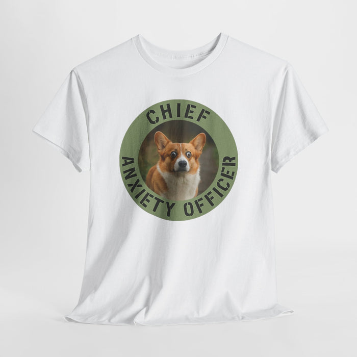 Chief Anxiety Officer T-Shirt — Cute Corgi Anxiety Officer Graphic Tee