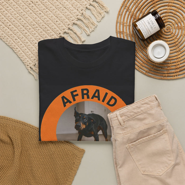 Afraid But Trying Dog T‑Shirt — Cute Anxious Pup Graphic Tee