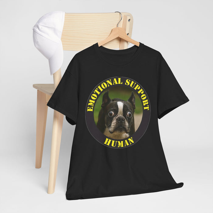 Emotional Support Human Tee — Cute Boston Terrier Pet Lover Shirt