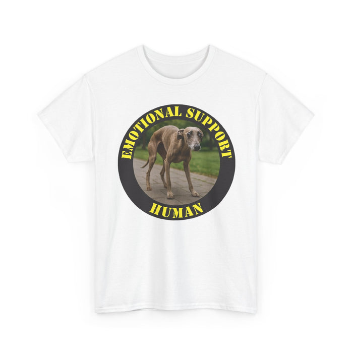 Emotional Support Human T-Shirt — Funny Dog/Whippet Rescue Tee