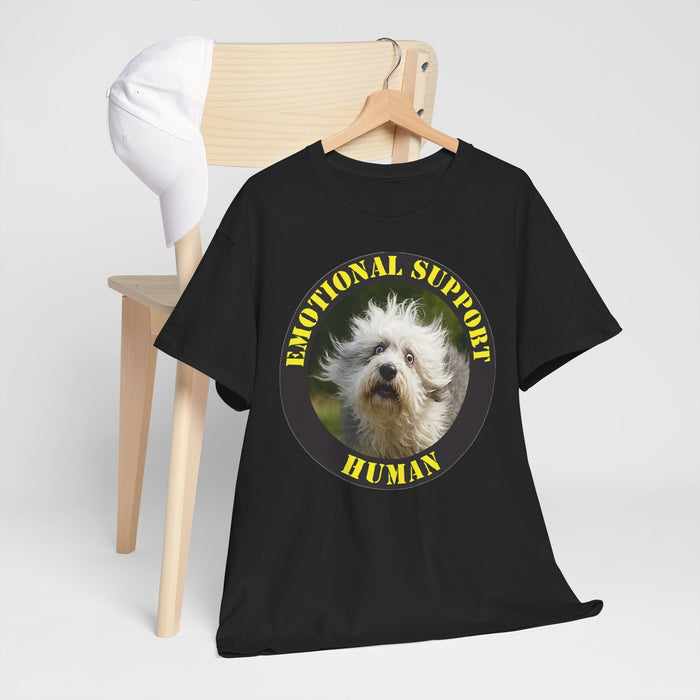 Emotional Support Human T‑Shirt — Cute Rescue Dog Pet Lover Tee