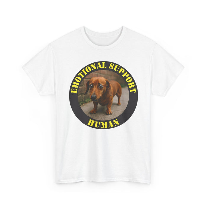 Emotional Support Human T-Shirt — Cute Dachshund Rescue Tee
