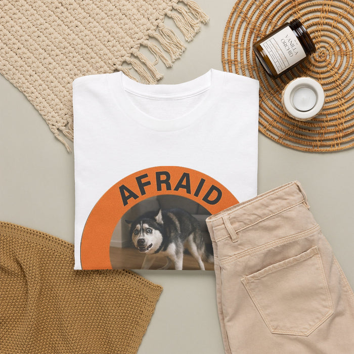 Afraid But Trying Tee — Cute Anxious Dog Graphic T-Shirt