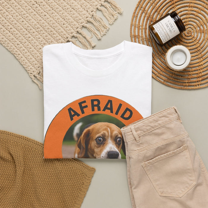 Afraid But Trying Tee — Cute Beagle Dog Motivational Graphic T-Shirt