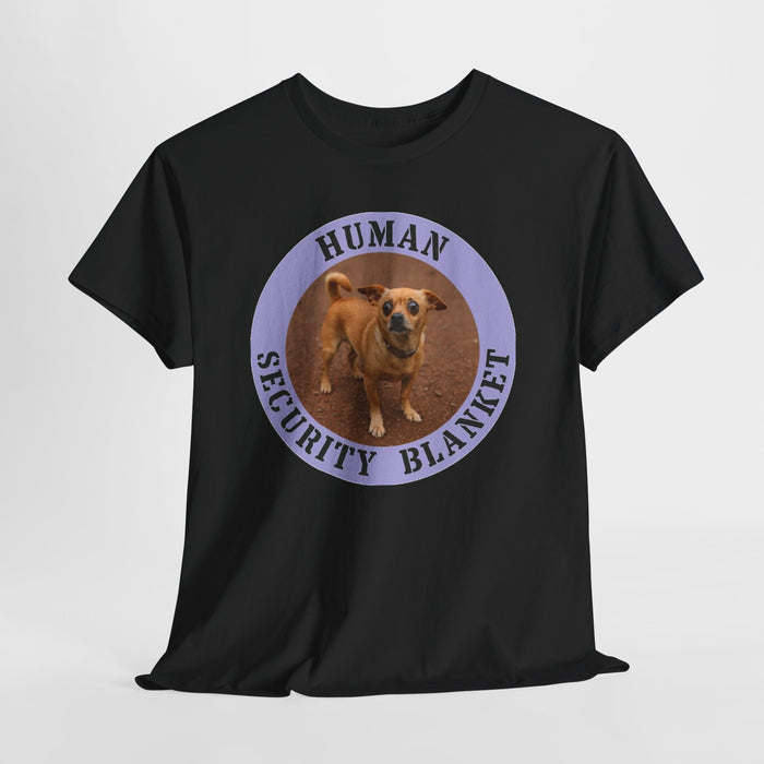 T-Shirt — "Human Security Blanket" Cute Dog Circle Graphic Tee
