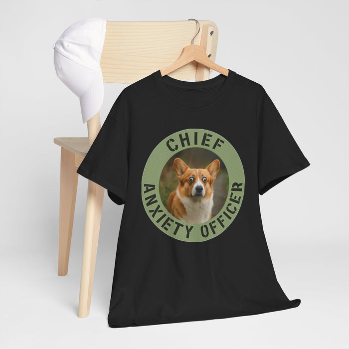 Chief Anxiety Officer T-Shirt — Cute Corgi Anxiety Officer Graphic Tee