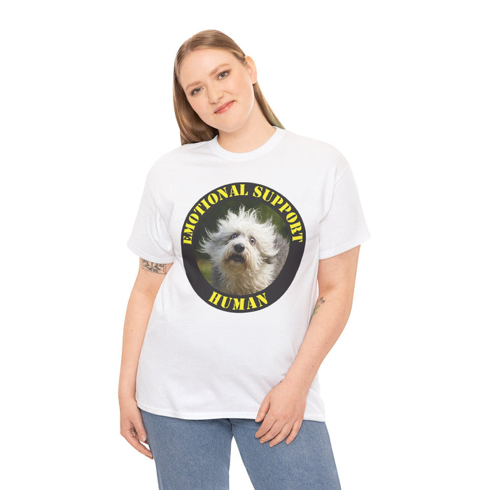 Emotional Support Human T‑Shirt — Cute Rescue Dog Pet Lover Tee