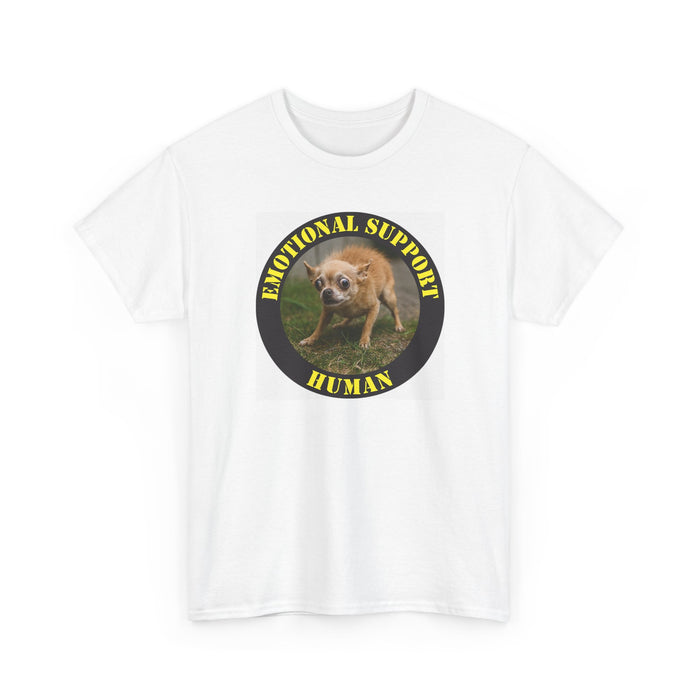 Emotional Support Human T‑Shirt — Funny Rescue Dog Badge Tee