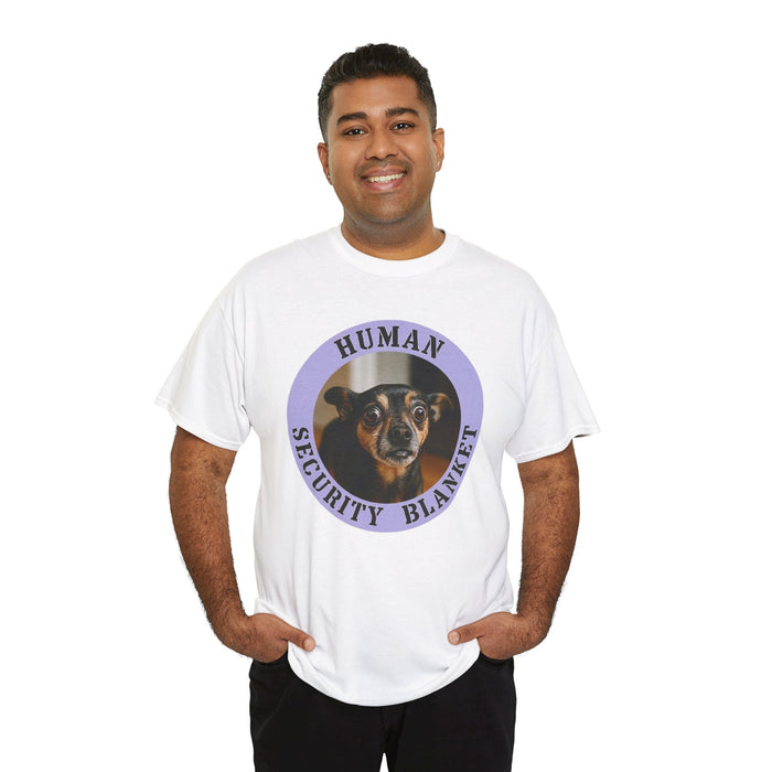 Human Security Blanket T-Shirt — Funny Dog Rescue Lover Tee