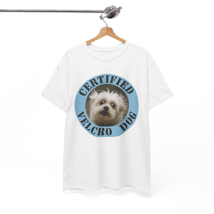 Certified Velcro Dog T‑Shirt — Funny Cute Small Dog Face Tee