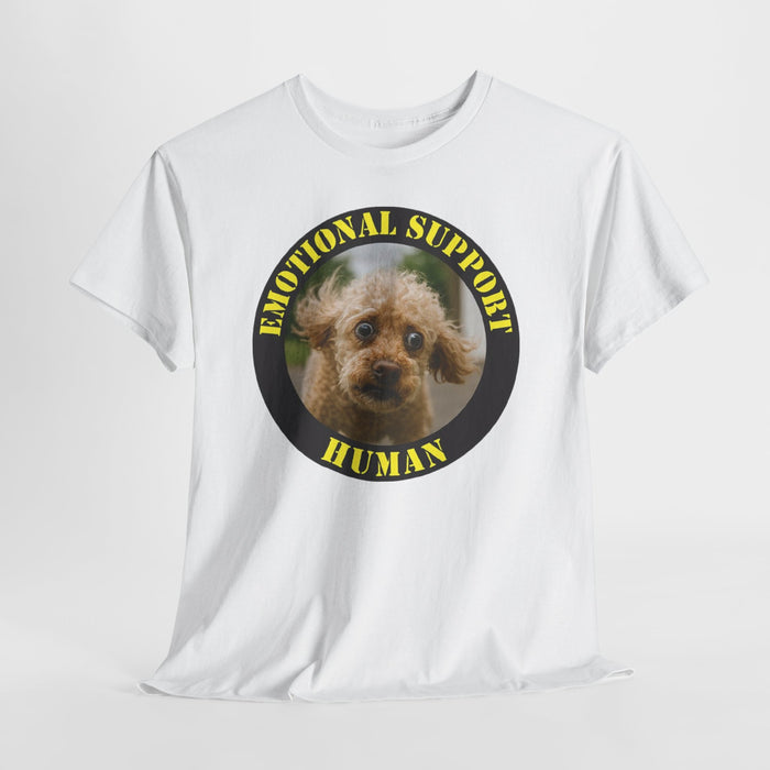 Emotional Support Human T‑Shirt — Cute Dog Photo Tee for Pet Lovers